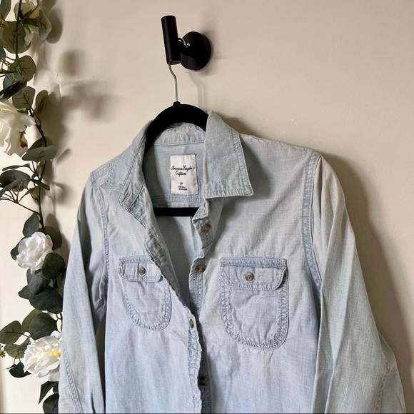 💚 American Eagle Outfitters Button Down Collared Top - Picture 2 of 10